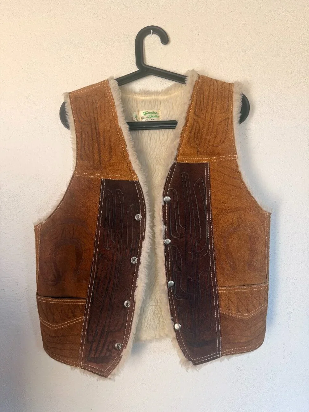 Genuine Leather Sheepskin lined Vest